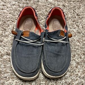 Hey Dude Slip on shoes Moccasins with Brown Accents